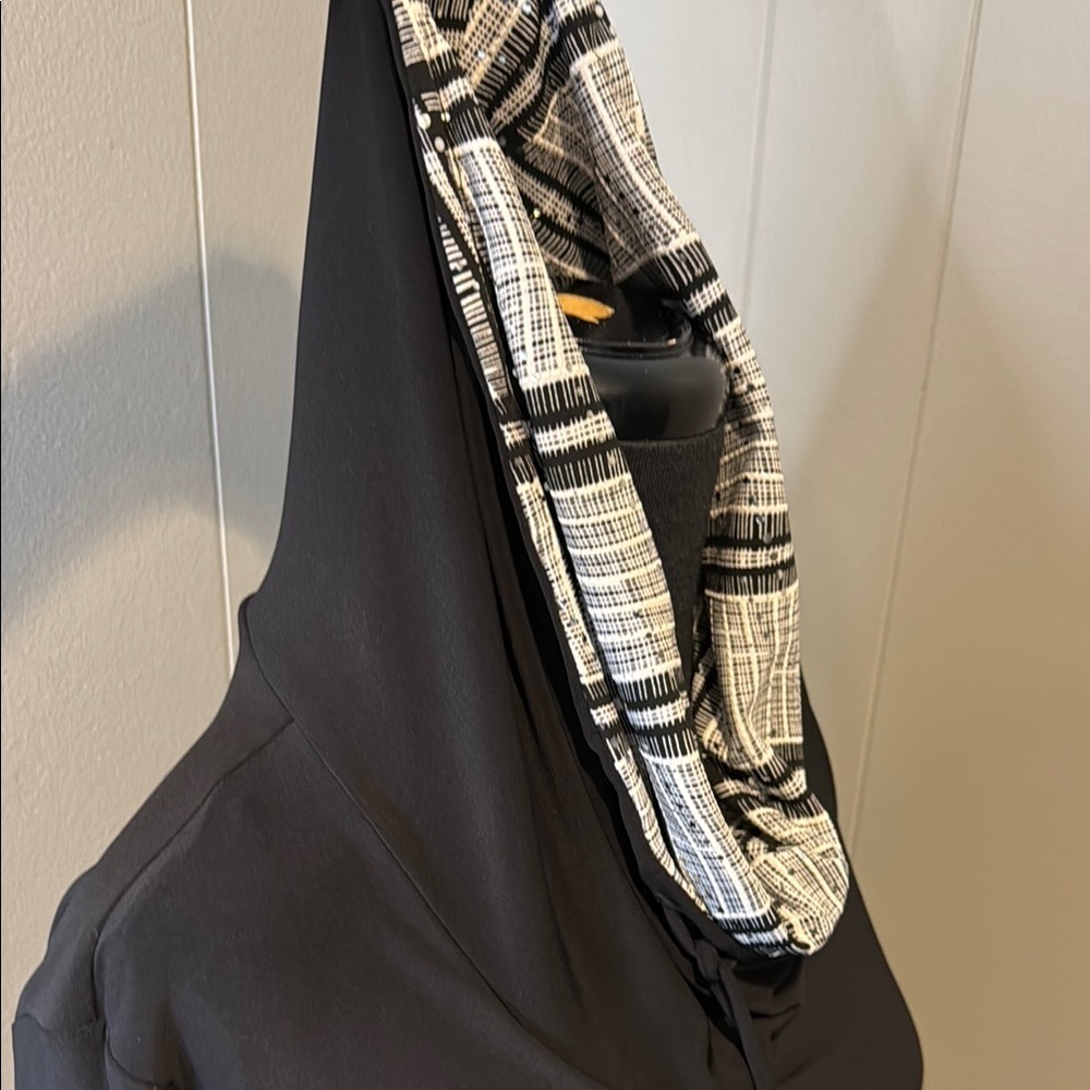 Joseph Ribkoff Women’s 10 Black and White Asymmetrical Tunic Cowl Layered - Picture 3 of 7